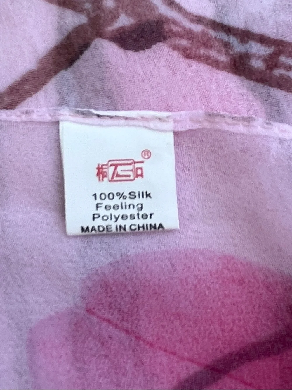 Lightweight Pink Floral Sheer Scarf for Women